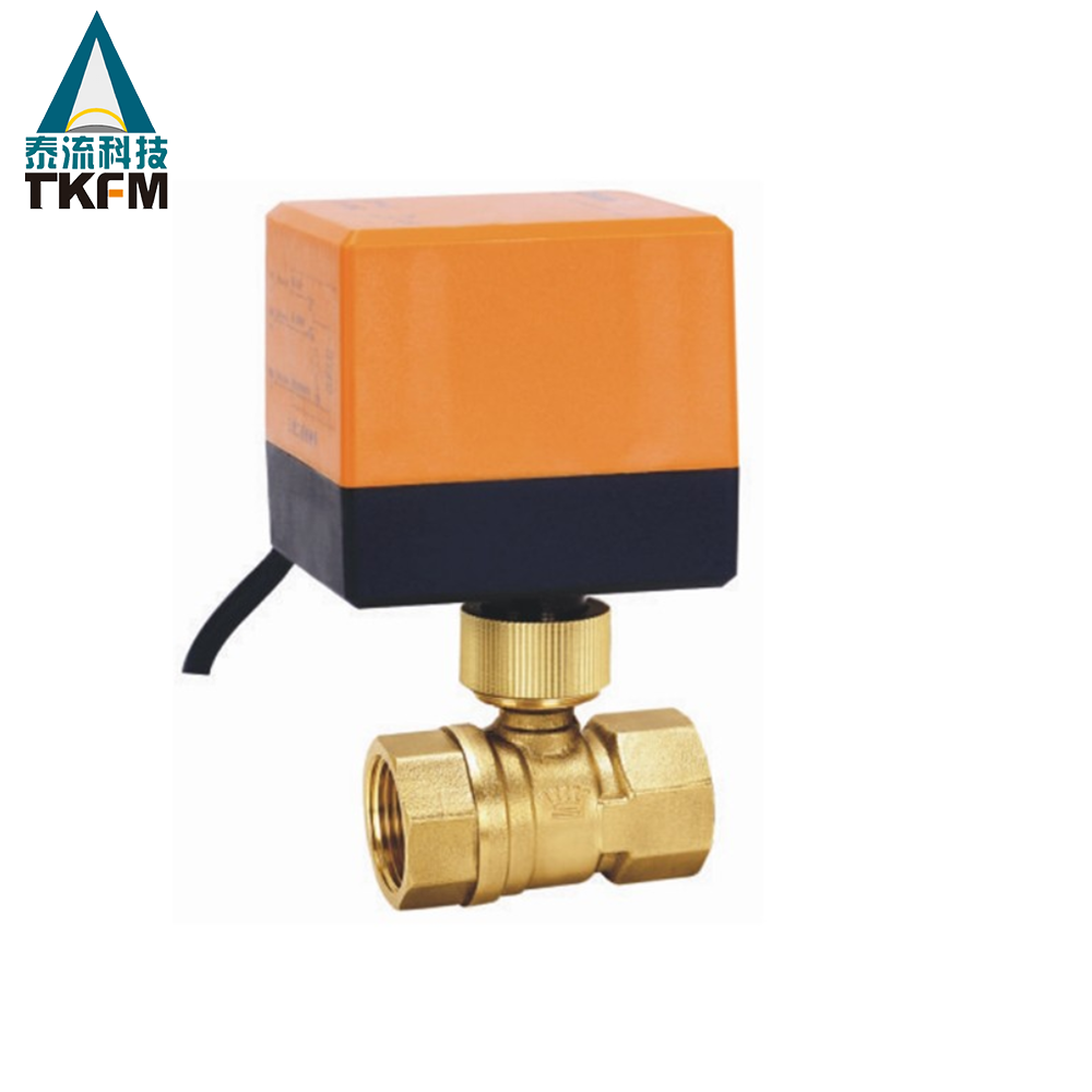 TKFM water pipe air conditioner 24v motorized electric control  dn20 1 inch brass ball valve with actuator