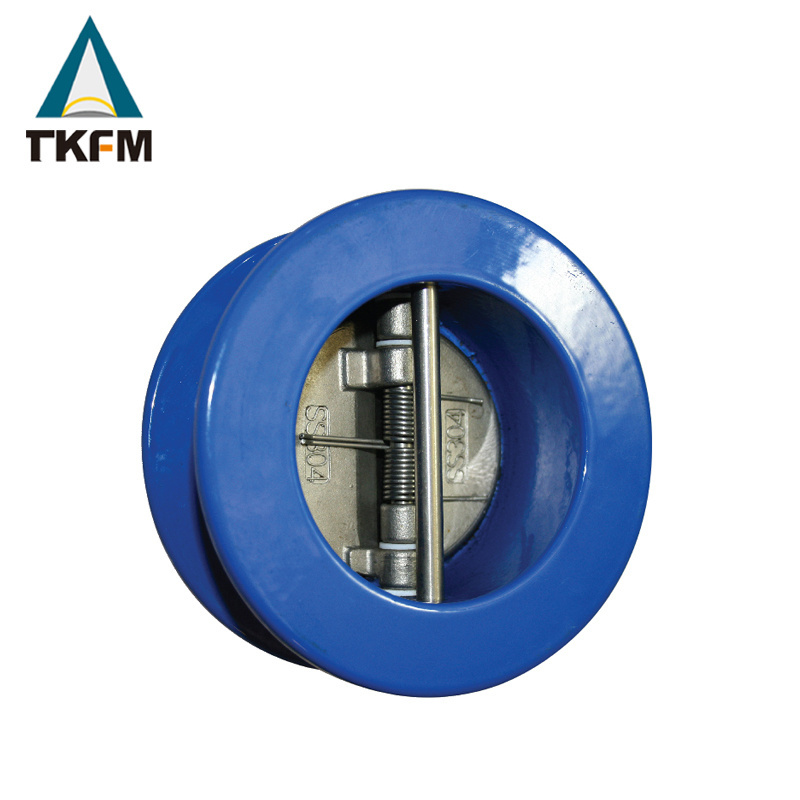 TKFM factory ductile iron body ss304 disc wafer dual plate flap check valve price