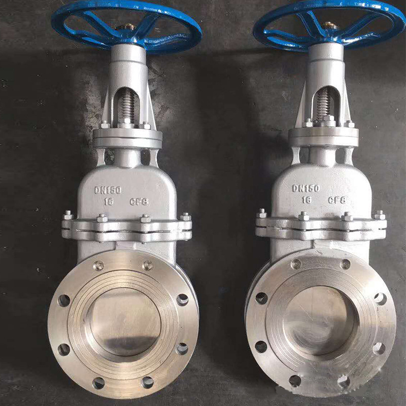 TKFM Manual non rising stem stainless steel 6 inch dn600 flange knife gate valve for coal