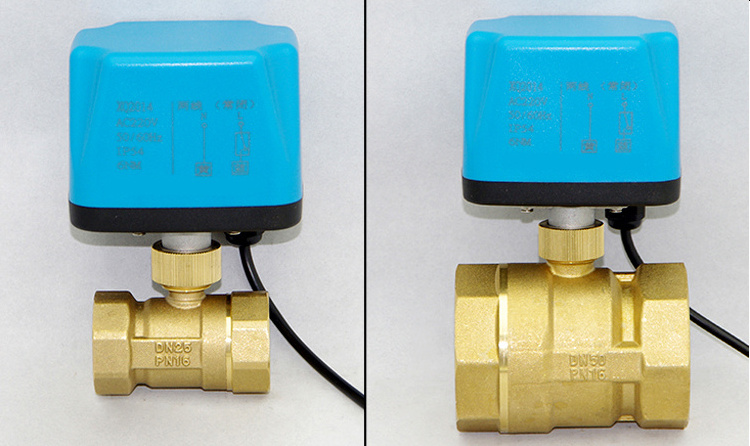 three way remote control electrical motor automatic wireless water shut off brass ball valve DN20 DN25