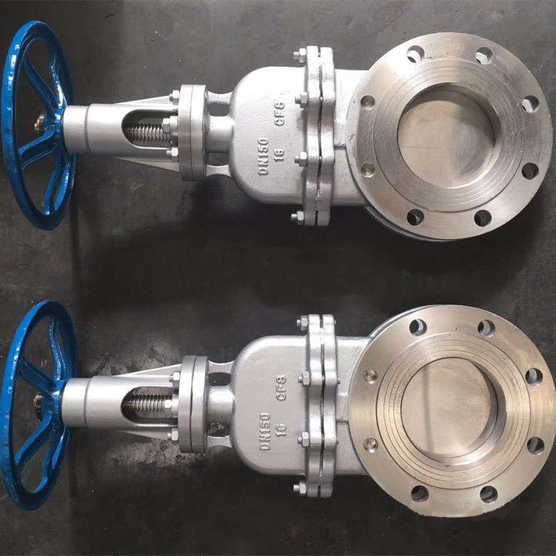 TKFM Manual non rising stem stainless steel 6 inch dn600 flange knife gate valve for coal