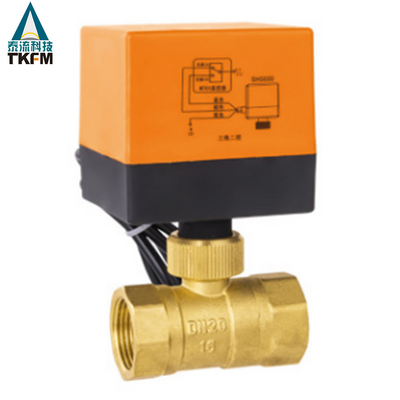 TKFM water pipe air conditioner 24v motorized electric control  dn20 1 inch brass ball valve with actuator