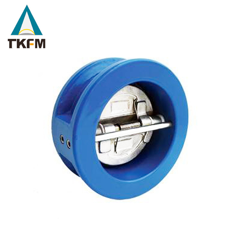 TKFM factory ductile iron body ss304 disc wafer dual plate flap check valve price