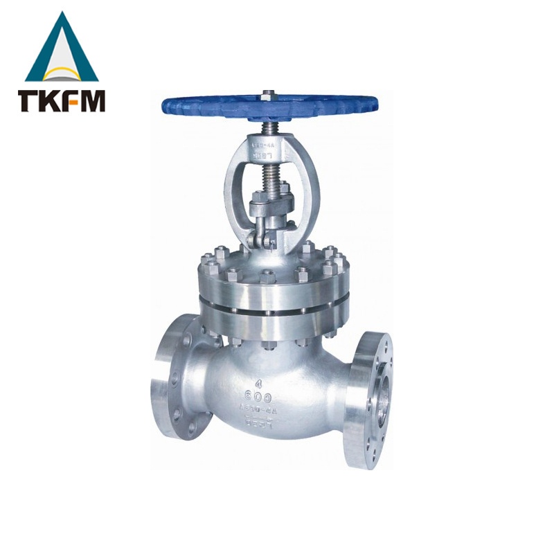 TKFM new design dn200 double seal cryogenic flanged ss bellows globe valve body