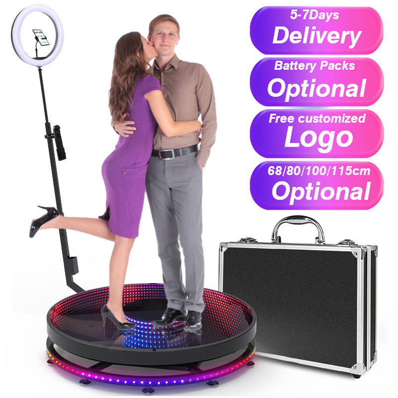 100cm Rotating 360 Video Photo Booth Spin Camera Selfie Photobooth Platform for Rental Wedding Party