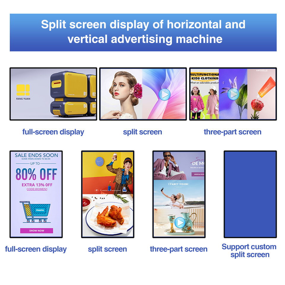 55Inch 4k Capacitive Android Monitor Advertising Kiosk Touch Lcd Display Screen Digital Signage Advertising Screen With Graphics