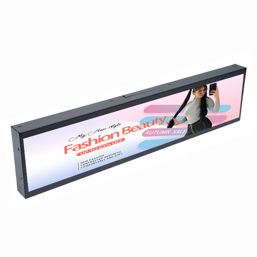 18.5/19/21/24/28//29/36/43/48/ inch lcd screen stretched bar digital shelf display/edge display/wide lcd panel signage