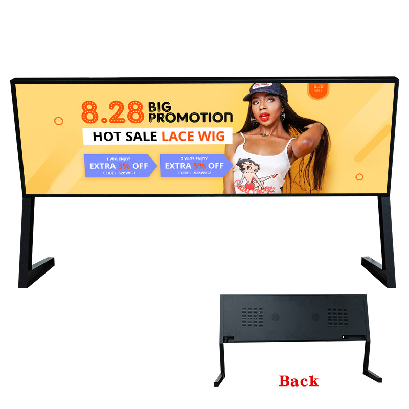 Lcd Bar Monitor Display 19 21 23 24 28 29 35 36 37 43 Inch Shelf Digital Signage Ultra-Wided Shelf