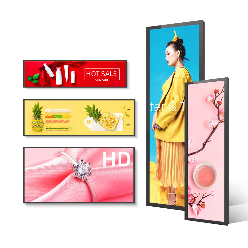 Lcd Bar Monitor Display 19 21 23 24 28 29 35 36 37 43 Inch Shelf Digital Signage Ultra-Wided Shelf