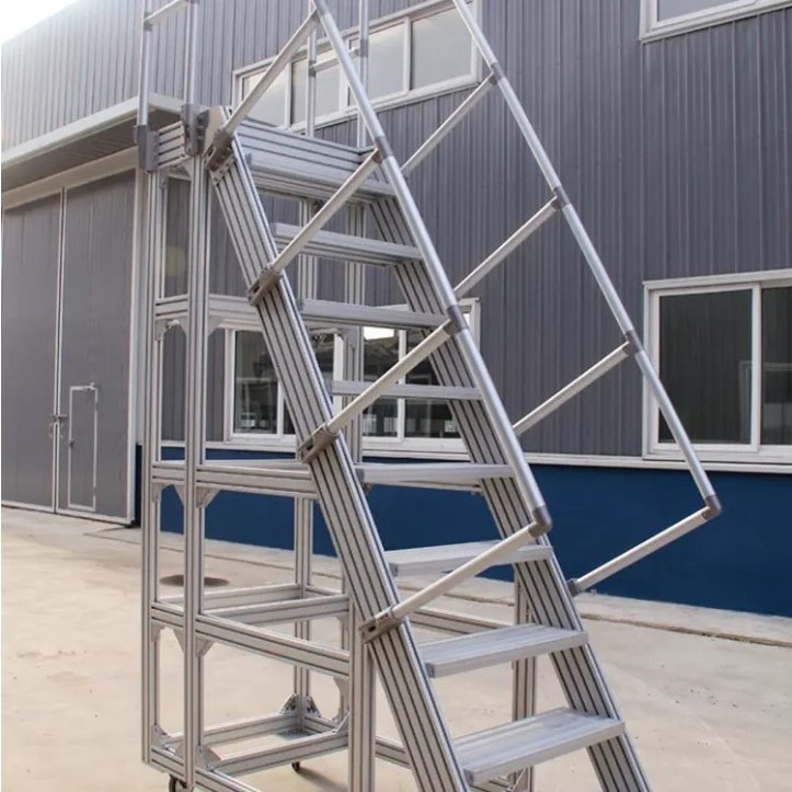 Aluminum Platform Mobile Work Platform catwalks stairway step ladder walkways transfer maintenance platform