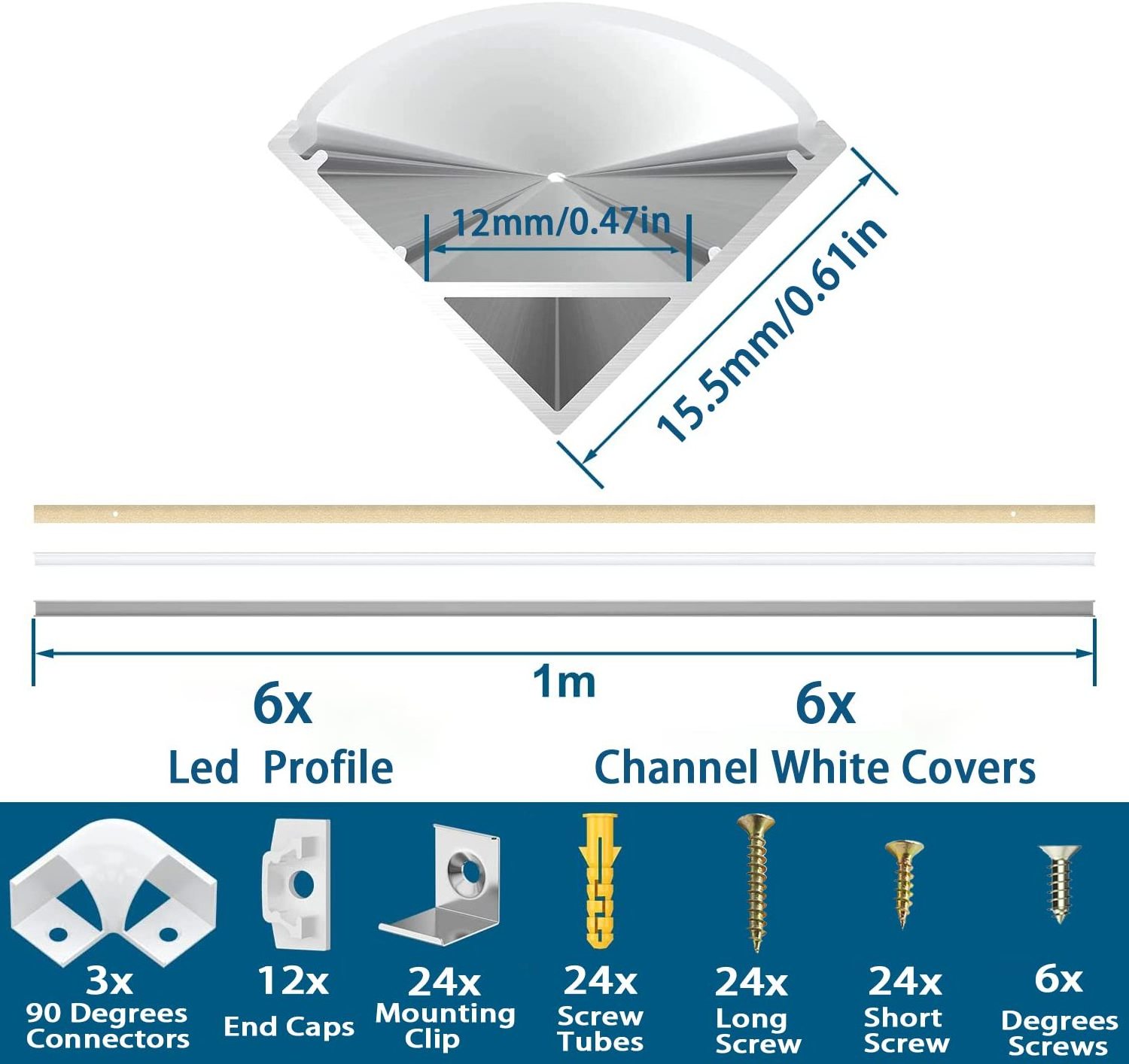 V-shape aluminum channel led aluminum profile milky cover for recessed and surface mount LED lighting aluminum led profile