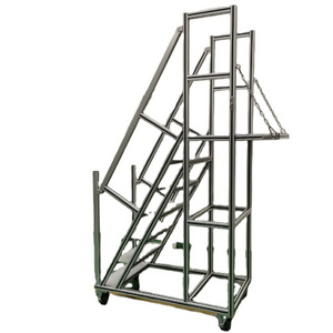 aluminum assembly stairs & platform custom aluminum strut Step Profiles with safety handrail