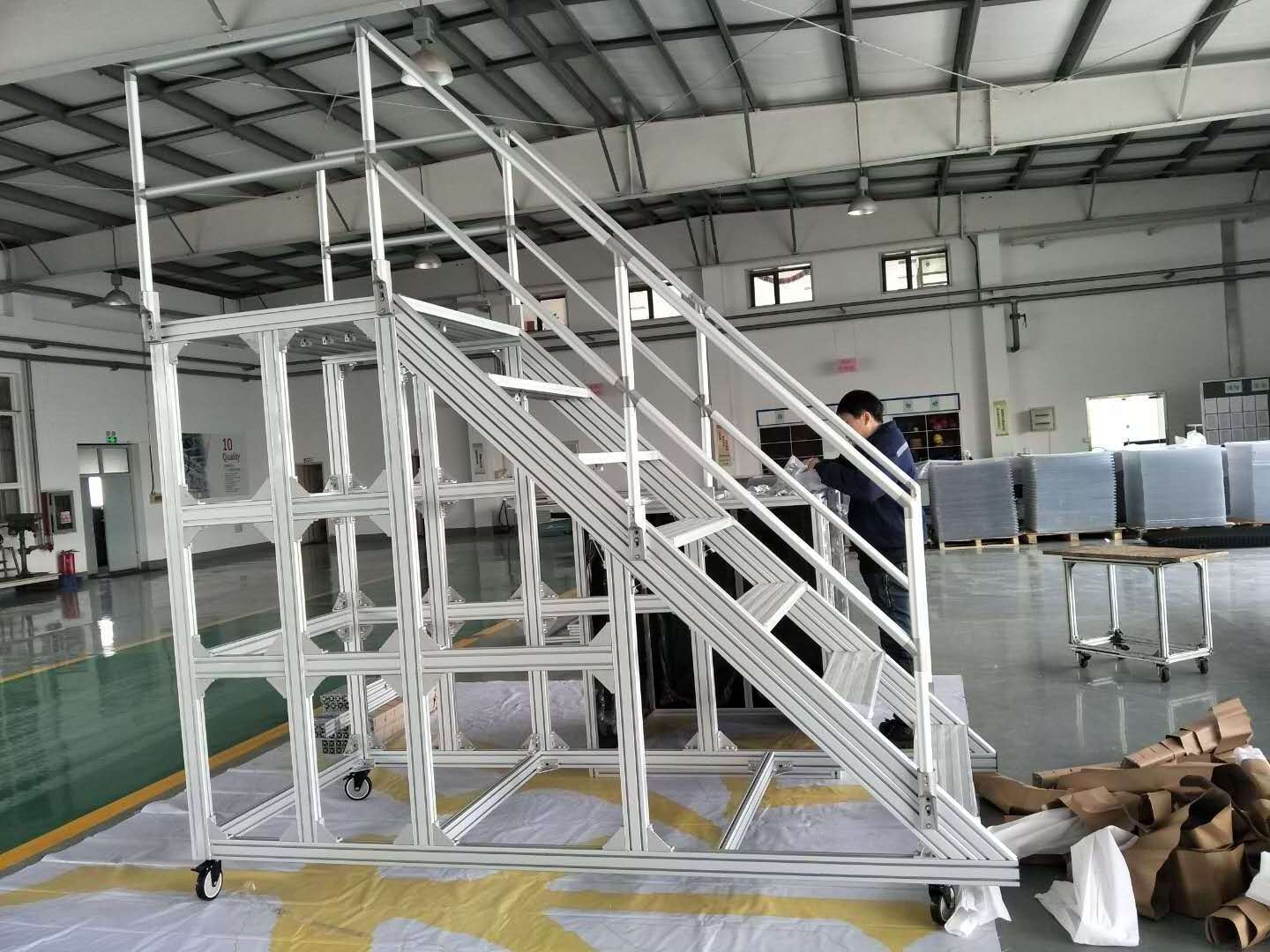 Aluminum Platform Mobile Work Platform catwalks stairway step ladder walkways transfer maintenance platform