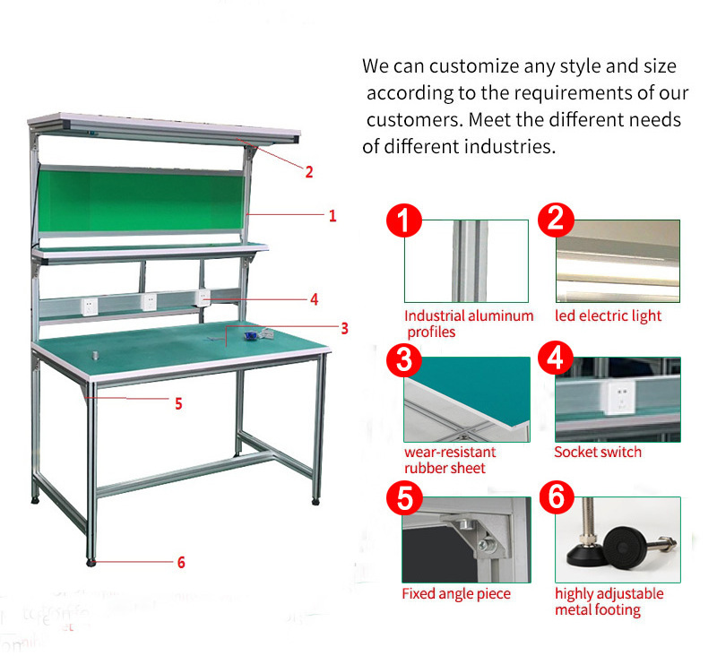 Custom aluminum profile workbench 4040 4080 extrusion t slot profile assembly working table