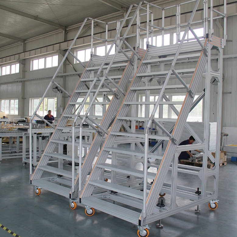 Factory aluminum singe and double side extension working high above the ground platforms ladders