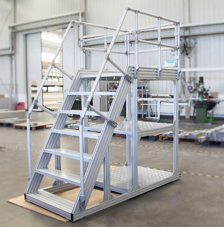 Factory aluminum singe and double side extension working high above the ground platforms ladders