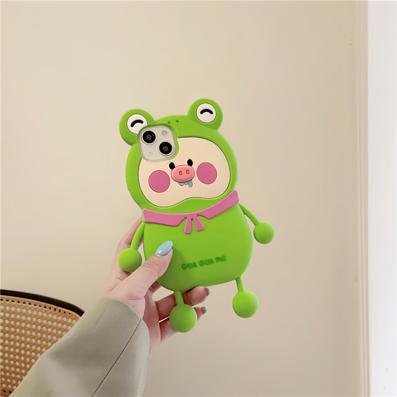 For samsung vivo iphone 11 12 13 14 15 pro max creative cartoon funny soft silicone cute frog phone case