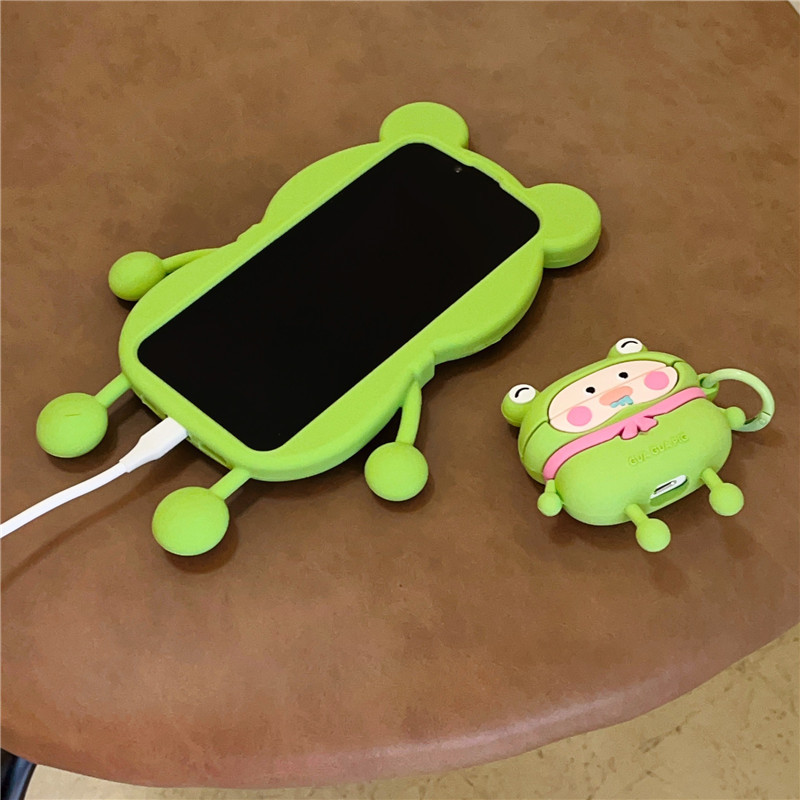 For samsung vivo iphone 11 12 13 14 15 pro max creative cartoon funny soft silicone cute frog phone case