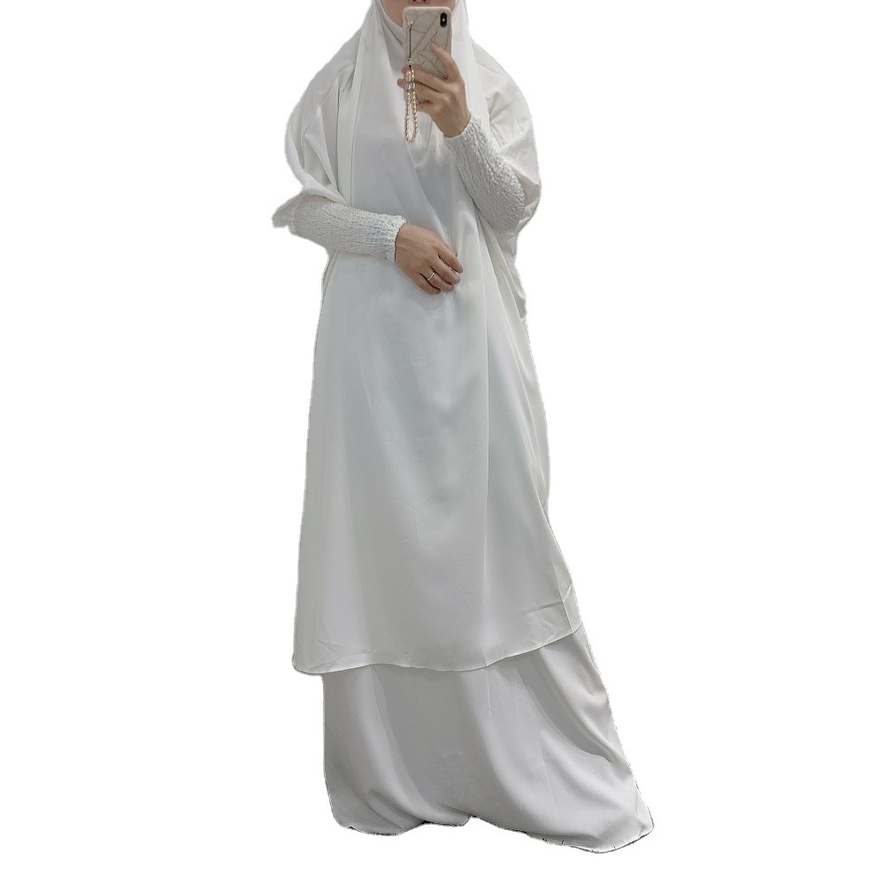 Wholesale women white burqa abaya robe Islamic Clothing women