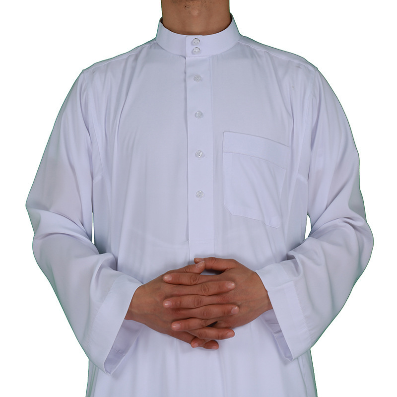 Wholesale Muslim kaftan abaya ethnic islamic clothing men abayah daffah jubba design al haramain thobe