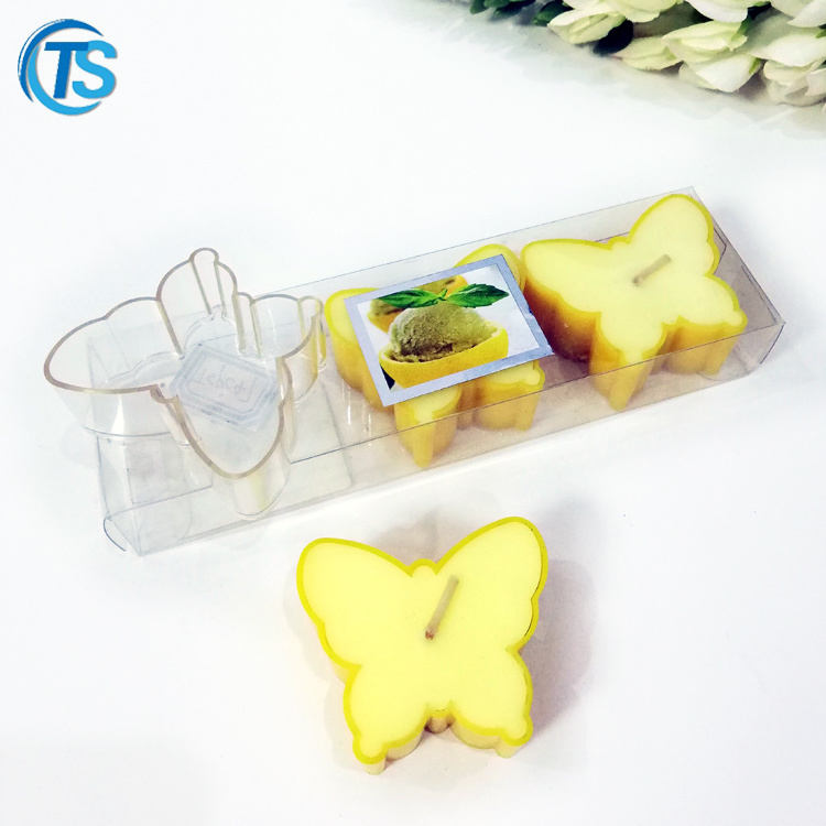 Cute butterfly plastic tealight candle jars for candle making empty tealight holder