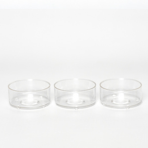 Factory outlet wholesale polycarbonate clear plastic tea light candle cups for Christmas