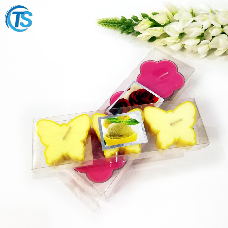 Cute butterfly plastic tealight candle jars for candle making empty tealight holder