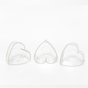 Decoration plastic heart shape candle holder container clear tealight cups