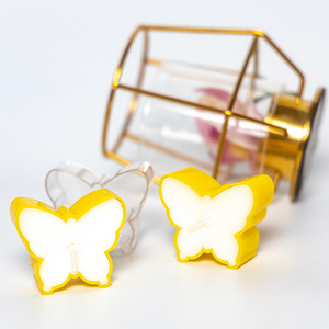 Cute butterfly plastic tealight candle jars for candle making empty tealight holder