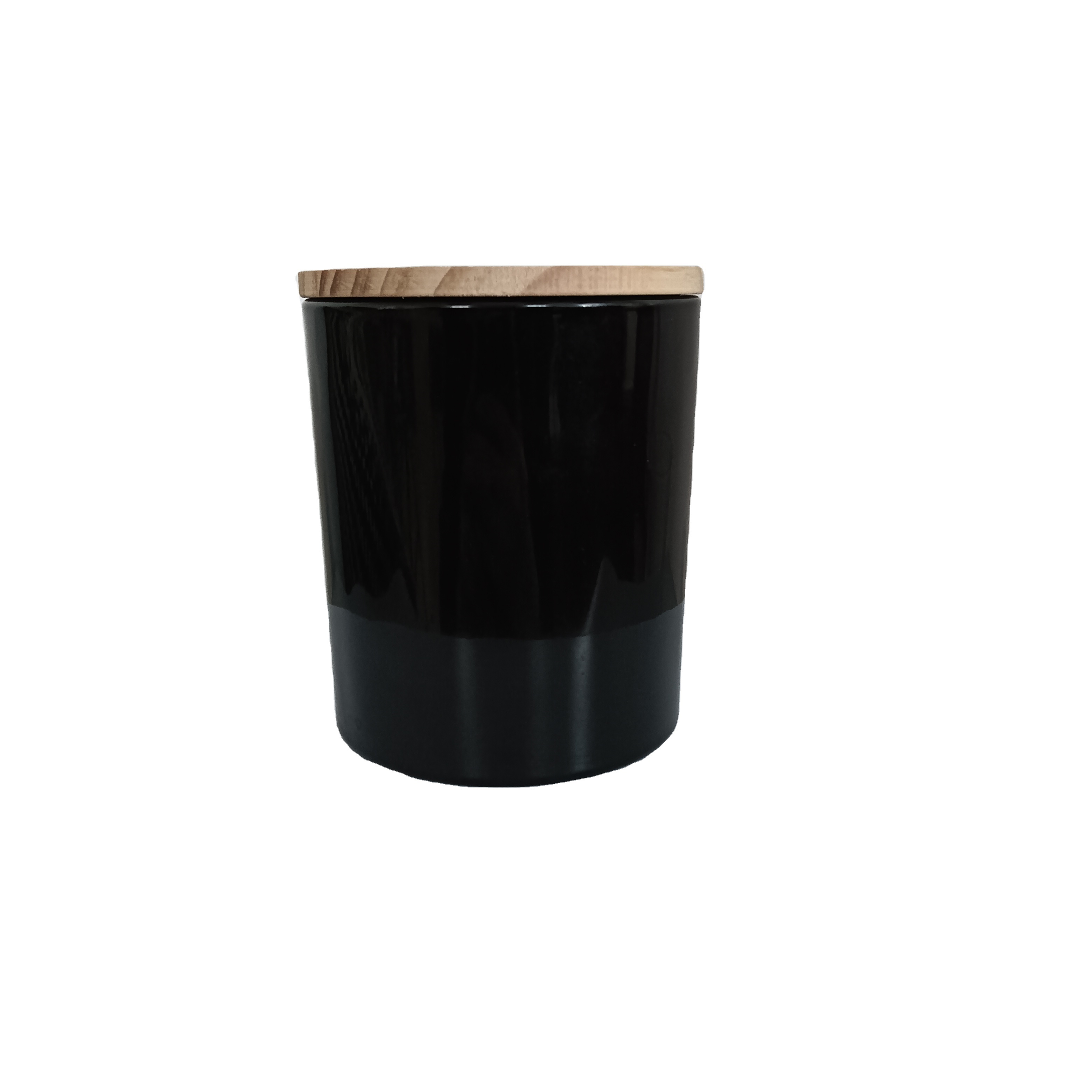 7oz 10 oz 12oz 14oz luxury matte black candle glass vessels with wood lids glass candle jars for candle making with boxes