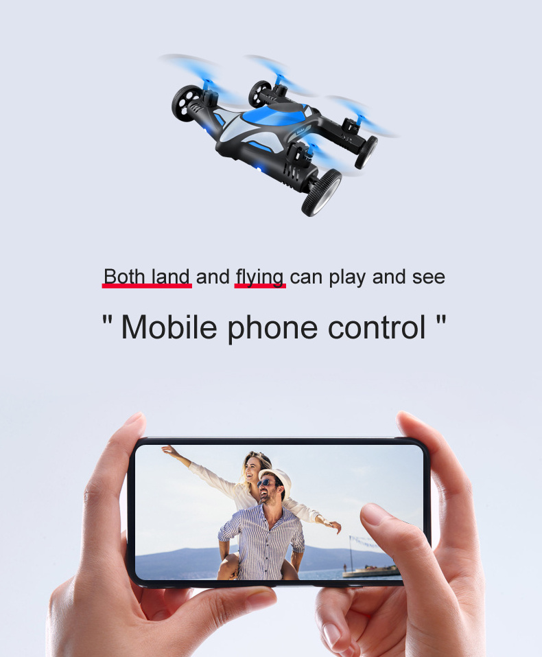 2023 New Toy 2 In 1 Car And Drone Remote Control Wifi Image Transmission HD Camera V11 Kids Children Fly Run RC Toy