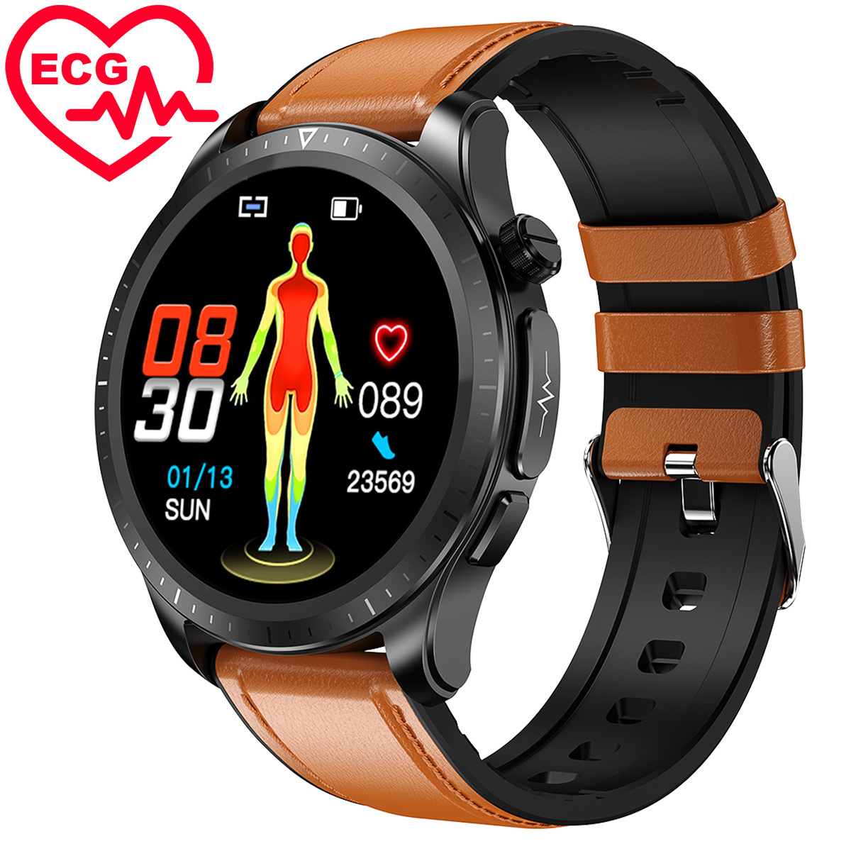 VALDUS ECG Health Smartwatch 1.39 Inch IPS HD Large Screen Blood Pressure Blood Glucose ECG AFE Monitoring IP68 E420 Smart Watch