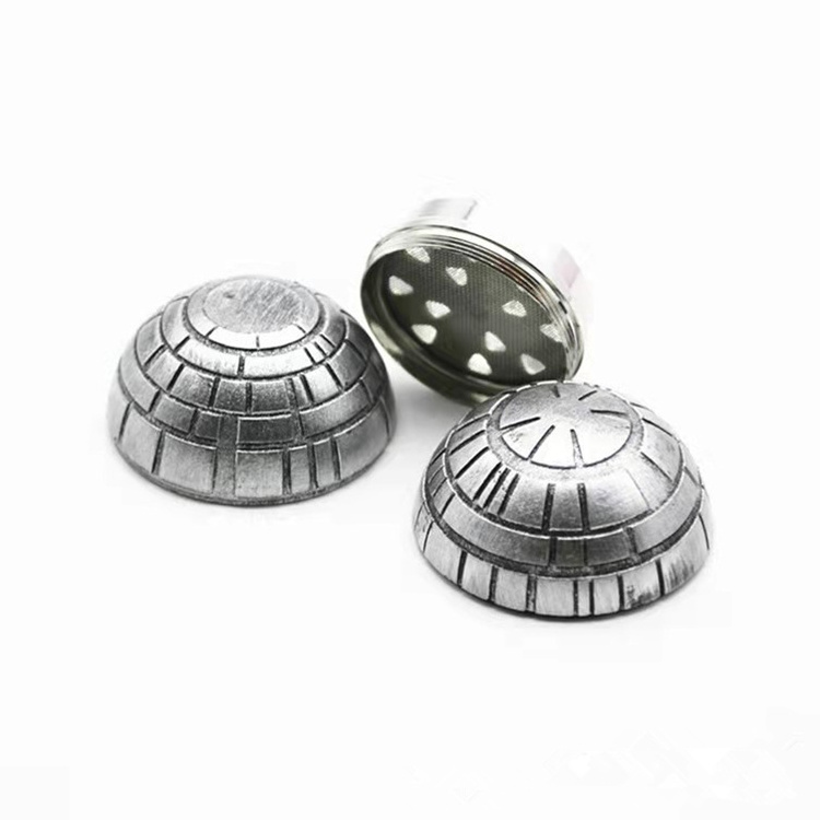 Best Selling Custom Logo Zinc alloy herb grinder Death Metal star 3 Parts Wholesale grinders herbal tobacco Grinder