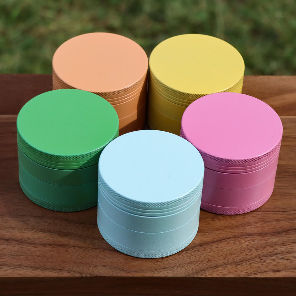 2022 New Macaron Color Ceramic Coated Herb crusher 4 Layer 63mm Alloy Mini herb grinder spice grinder tobacco grinder