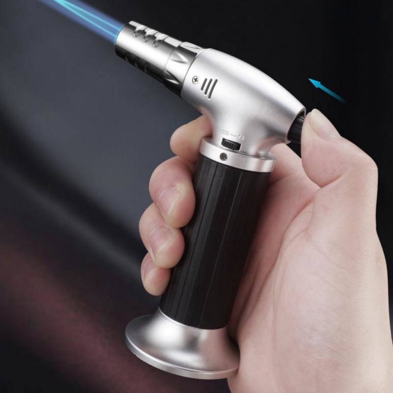 Wholesale JC607 metal windproof custom jet flame cigar lighter refillable butane gas torch lighter