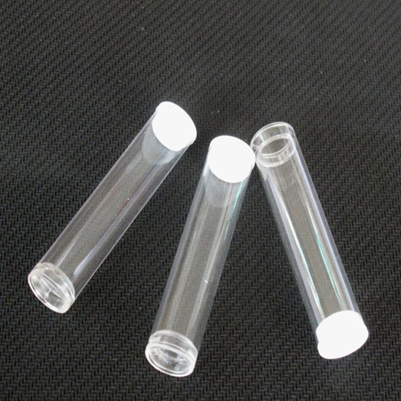 2022 childproof PVC plastic tube packaging Storage Pre Roll Empty clear plastic Tube with lid for cartridge