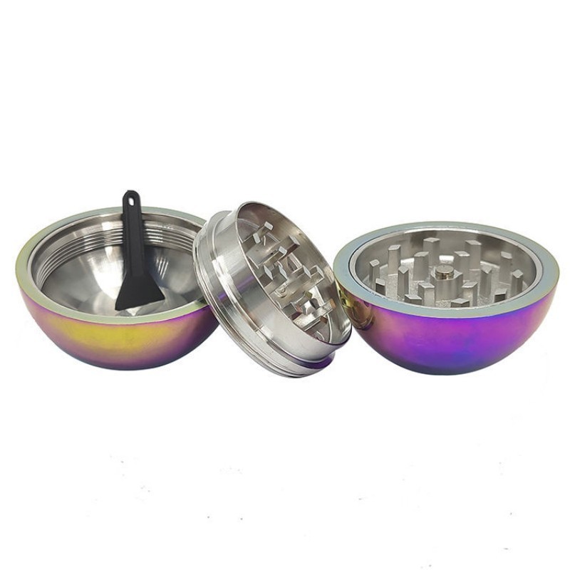 High Quality Kitchen rainbow poke ball manual 3 part herb grinder Portable Spices New Zinc Alloy Wholesale Herb grinder