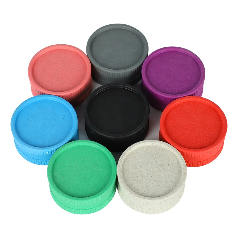 2024 Portable Degradable tobacco spice smoke mill 55mm 2 layers smoking biodegradable plastic herb grinder