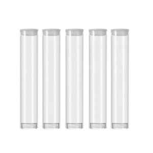 2022 childproof PVC plastic tube packaging Storage Pre Roll Empty clear plastic Tube with lid for cartridge