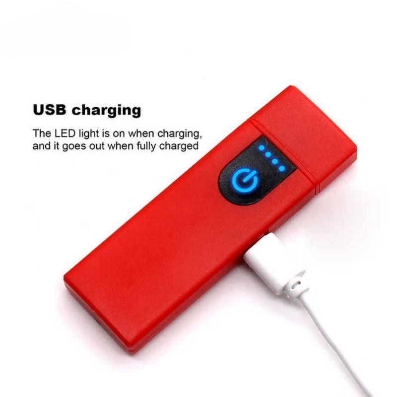 Wholesale rechargeable electric lighter usb charging smoking usb flameless cigarette lighter with led light