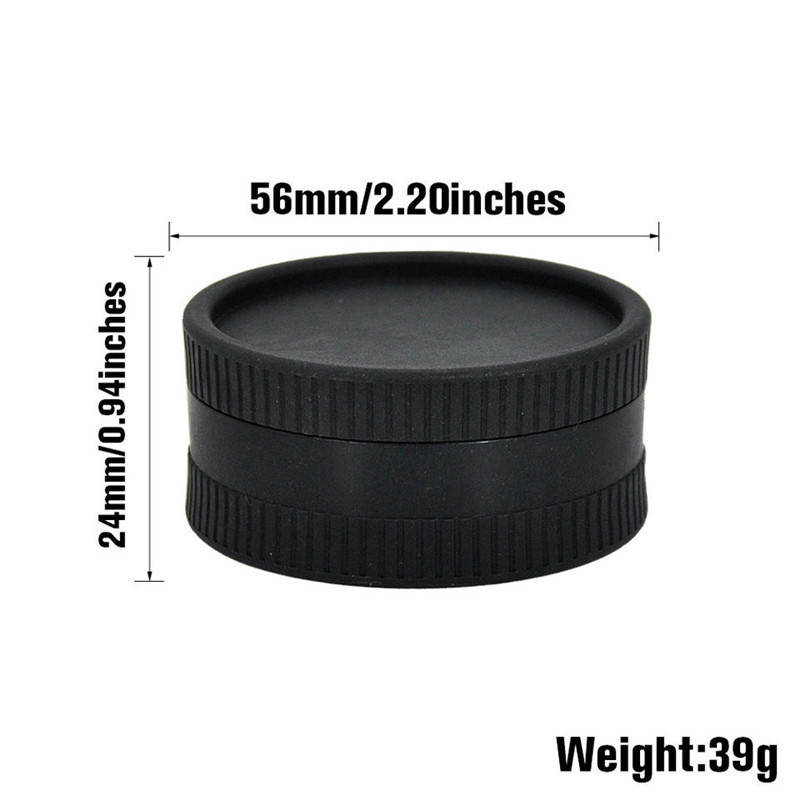 2024 Portable Degradable tobacco spice smoke mill 55mm 2 layers smoking biodegradable plastic herb grinder