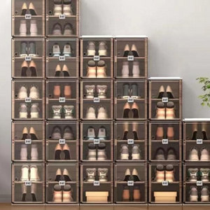 Transparent Basketball Shoes Collection Display Cabinet Shoe storage Clear Shoe Box Plastic Stackable Sneaker Boxes For Men