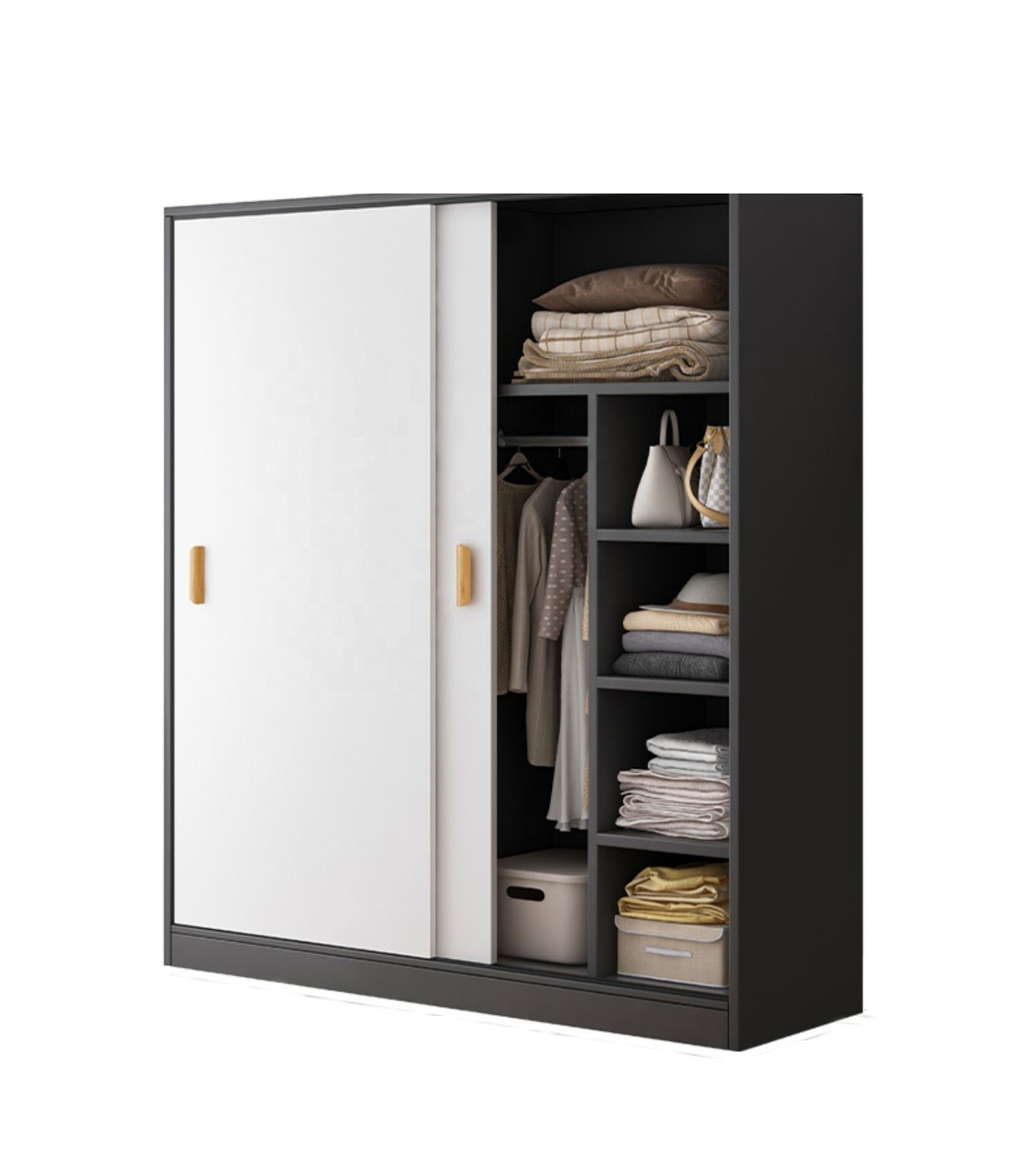 VIC Sliding door closet small household bedroom clothes storage cabinet for rent room wardrobe