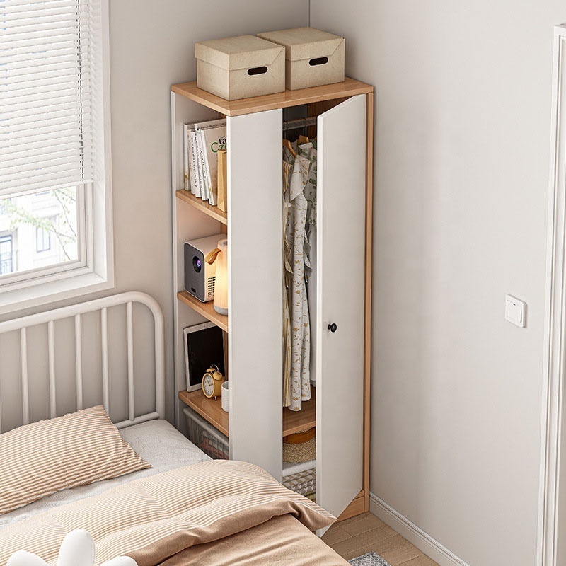 Single door wardrobe household bedroom rental room with small corner wardrobe covers an area of small simple assembly wardrobe