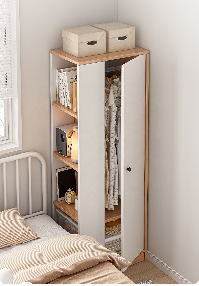 Single door wardrobe household bedroom rental room with small corner wardrobe covers an area of small simple assembly wardrobe