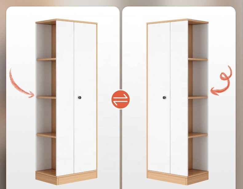 Single door wardrobe household bedroom rental room with small corner wardrobe covers an area of small simple assembly wardrobe