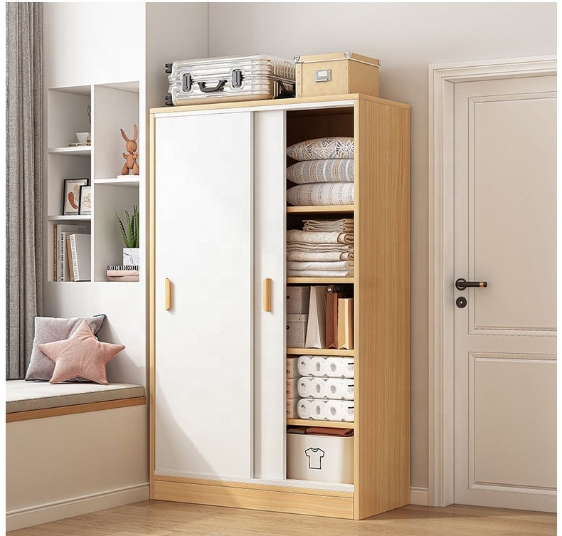 VIC Sliding door small wardrobe household bedroom rental room with an economical simple children's storage cabinet