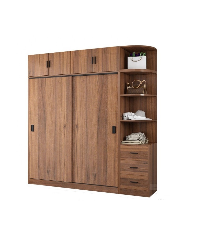 Sliding door wardrobe household bedroom simple cabinet simple modern storage cupboard Nordic rental room with large wardrobe