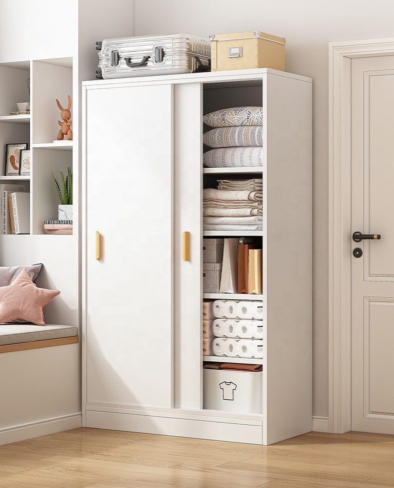 VIC Sliding door small wardrobe household bedroom rental room with an economical simple children's storage cabinet