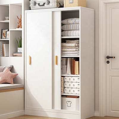 VIC Sliding door small wardrobe household bedroom rental room with an economical simple children's storage cabinet